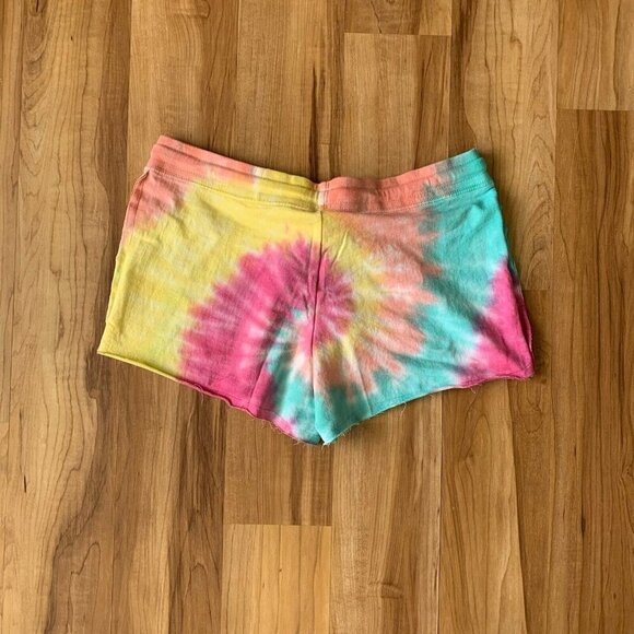 Dreamsicle Tie Dye Shorts Women’s XLarge Cotton Blend Drawstring Raw Hem NWT - Picture 2 of 6